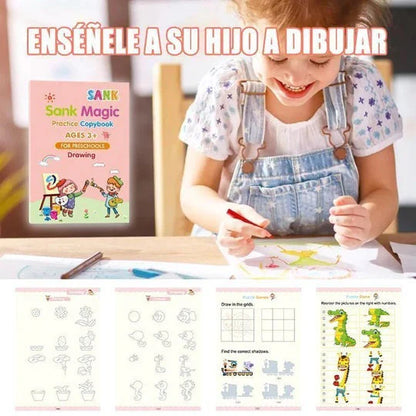 SANK MAGIC™ 4 Cuadernos + 1 Lápiz Mágico + Regalo Sorpresa 🎁