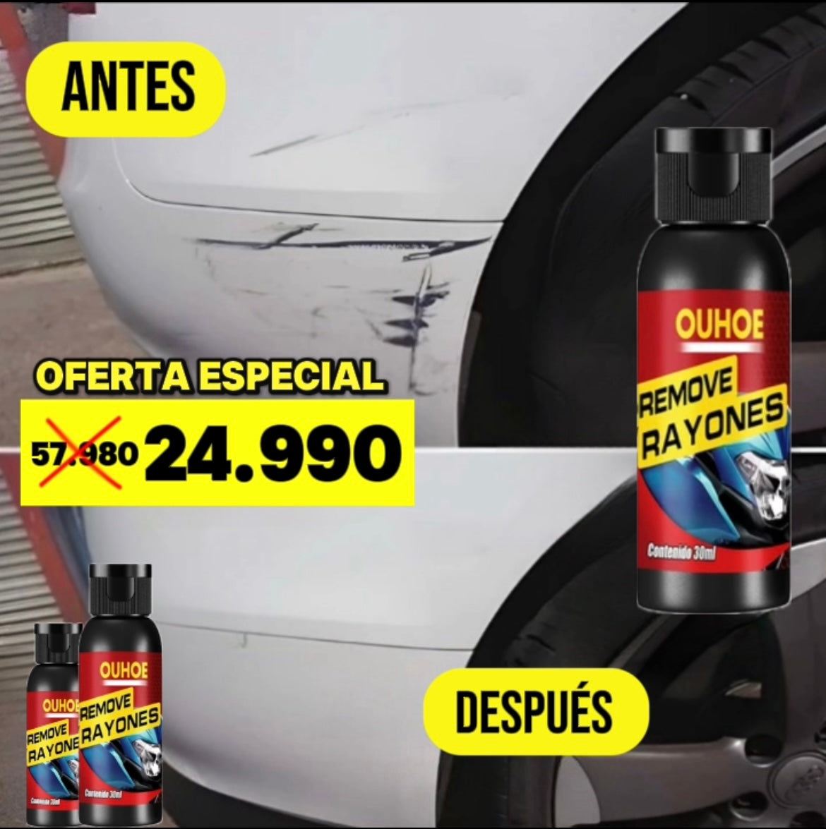 🎁 PACK RESTAURADOR DE AUTOS 🎁 - Quita Rayones + Abrillantador de Autos